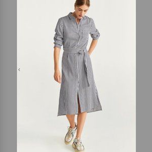 MANGO Striped Shirt Dress size2 original retail $79.99